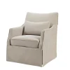 Accent Chairs-Kirkland's Home Beige Martha Stewart Skirted Swivel Accent Chair Ivory
