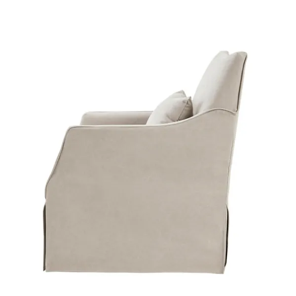 Accent Chairs-Kirkland's Home Beige Martha Stewart Skirted Swivel Accent Chair Ivory