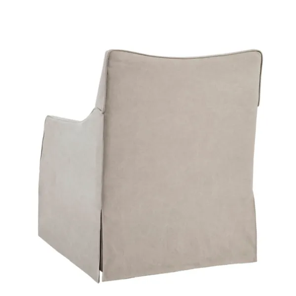 Accent Chairs-Kirkland's Home Beige Martha Stewart Skirted Swivel Accent Chair Ivory