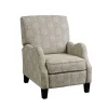 Accent Chairs-Kirkland's Home Beige Pattern Liam Push-Back Recliner Gray/White