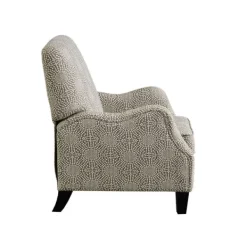 Accent Chairs-Kirkland's Home Beige Pattern Liam Push-Back Recliner Gray/White