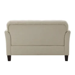Sofas & Loveseats-Kirkland's Home Beige Upholstered Button Tufted Loveseat Tan