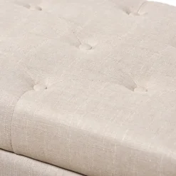 Benches & Ottomans-Kirkland's Home Beige Upholstered Storage Ottoman Tan