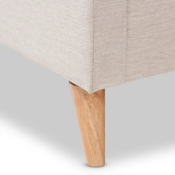 Beds & Headboards-Kirkland's Home Beige Upholstered Wingback Queen Platform Bed Ivory