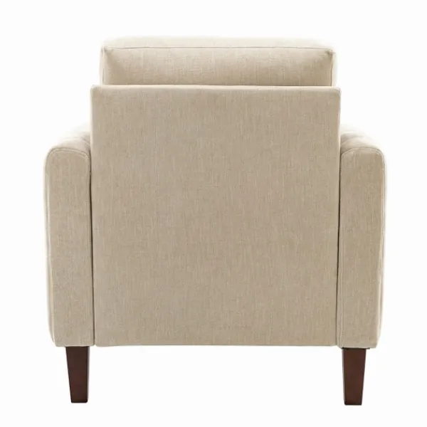 Accent Chairs-Kirkland's Home Beige Velvet Channel Stitch Accent Chair Tan
