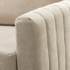 Accent Chairs-Kirkland's Home Beige Velvet Channel Stitch Accent Chair Tan