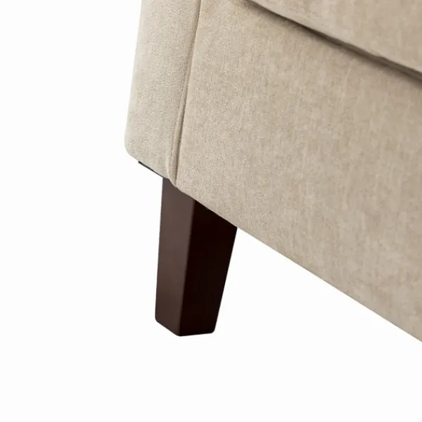 Accent Chairs-Kirkland's Home Beige Velvet Channel Stitch Accent Chair Tan