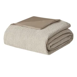 Duvets-Kirkland's Home Beige Waffle Weave 3-Pc. Queen Duvet Cover Set Tan