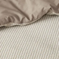 Duvets-Kirkland's Home Beige Waffle Weave 3-Pc. Queen Duvet Cover Set Tan