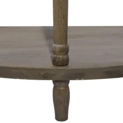Console Tables-Kirkland's Home Beige Wood And Metal Half Moon Console Table Tan