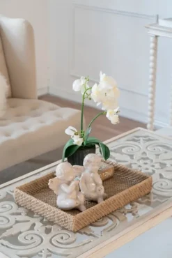 Decorative Trays-Kirkland's Home Beige Woven Cement Tray Tan