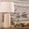 Table Lamps-Kirkland's Home Beige Woven Ceramic Wicker Table Lamp Ivory