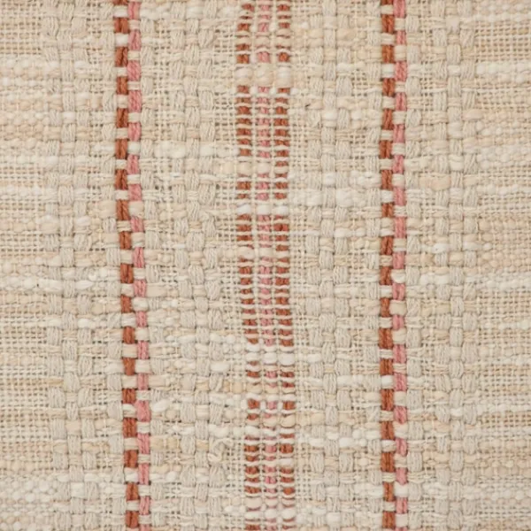 Pillows-Kirkland's Home Beige Woven Red Stripes Lumbar Pillow Tan