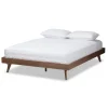 Beds & Headboards-Kirkland's Home Benjamin Walnut Tapered Leg King Bed Frame Brown