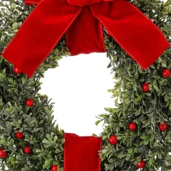 Wreaths-Kirkland's Home Berries And Boxwood Double Wreath Green/Red