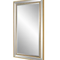 Decorative Mirrors-Kirkland's Home Beveled Rectangular Wall Mirror Gold