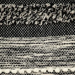 Pillows-Kirkland's Home Bianca Boho Textural Throw Pillow Black/White