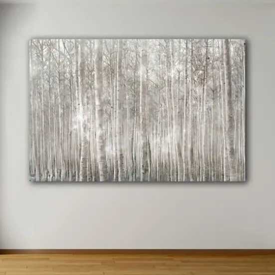 Canvas Art-Kirkland's Home Birch Trees Canvas Art Print Gray