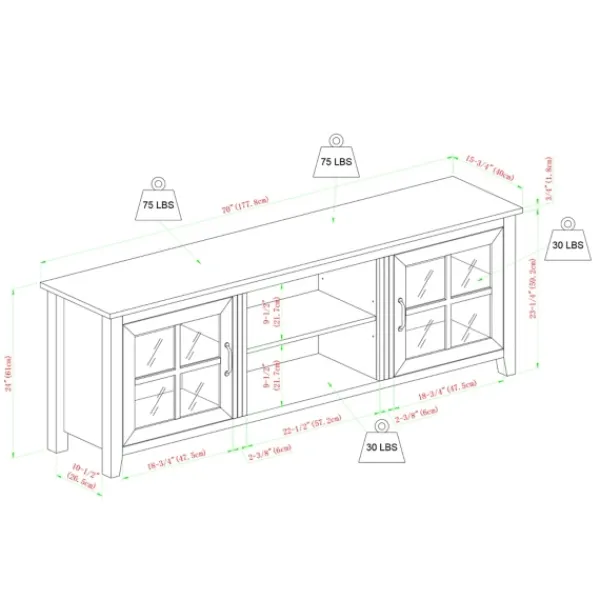 Tv Stands & Media Consoles-Kirkland's Home Birch Wood And Glass Door Tv Stand White