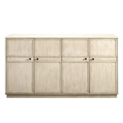 Cabinets & Sideboards-Kirkland's Home Birch Wood 4-Door Sideboard Ivory