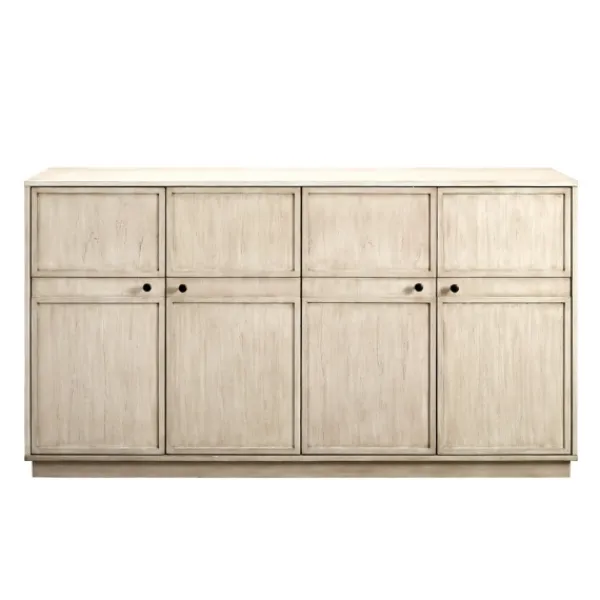 Cabinets & Sideboards-Kirkland's Home Birch Wood 4-Door Sideboard Ivory