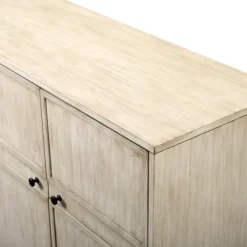 Cabinets & Sideboards-Kirkland's Home Birch Wood 4-Door Sideboard Ivory