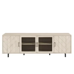 Tv Stands & Media Consoles-Kirkland's Home Birch Wood Herringbone 4-Door Tv Stand