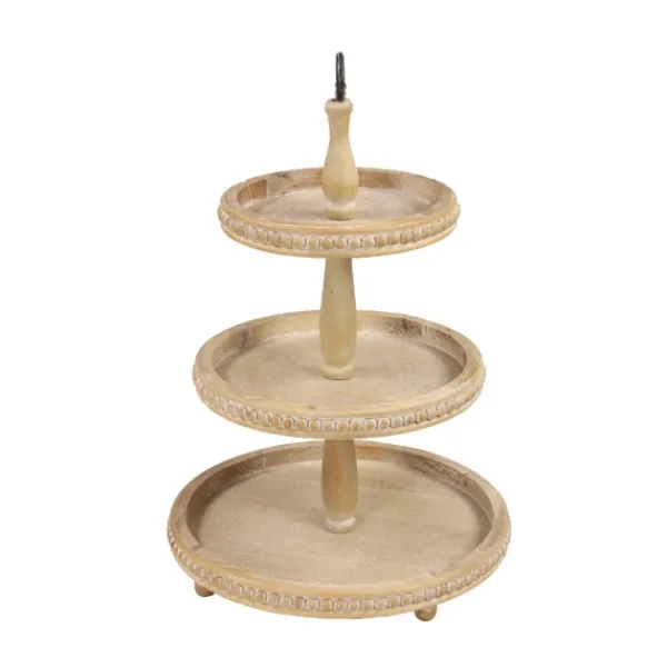 Decorative Trays-Kirkland's Home Birch Wood 3-Tiered Tray Tan