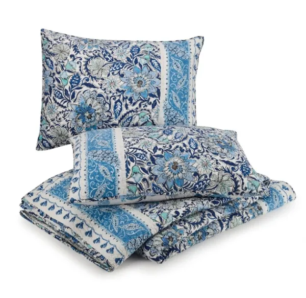 Quilts-Kirkland's Home Bisou Floral Full/Queen 3-Pc. Quilt Set Blue
