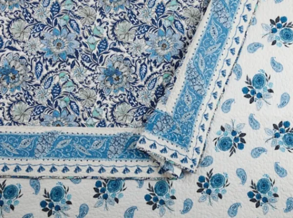 Quilts-Kirkland's Home Bisou Floral Full/Queen 3-Pc. Quilt Set Blue