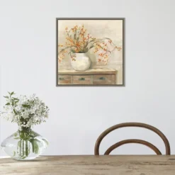 Canvas Art-Kirkland's Home Bittersweet Bouquet Framed Canvas Art Print Tan