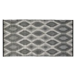 Outdoor Rugs-Kirkland's Home Black & Gray Diamond Stripe Outdoor Area Rug, 4X6 Black/Gray