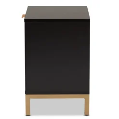 Nightstands-Kirkland's Home Black And Brown Single Drawer Nightstand Black/Brown