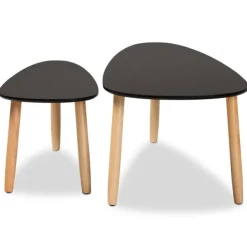 Coffee Tables-Kirkland's Home Black And Brown Wood Coffee Tables, Set Of 2 Black/Brown