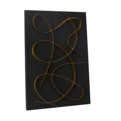 Wall Plaques-Kirkland's Home Black And Gold Abstract Wall Plaque Black/Gold