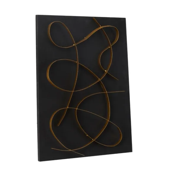 Wall Plaques-Kirkland's Home Black And Gold Abstract Wall Plaque Black/Gold