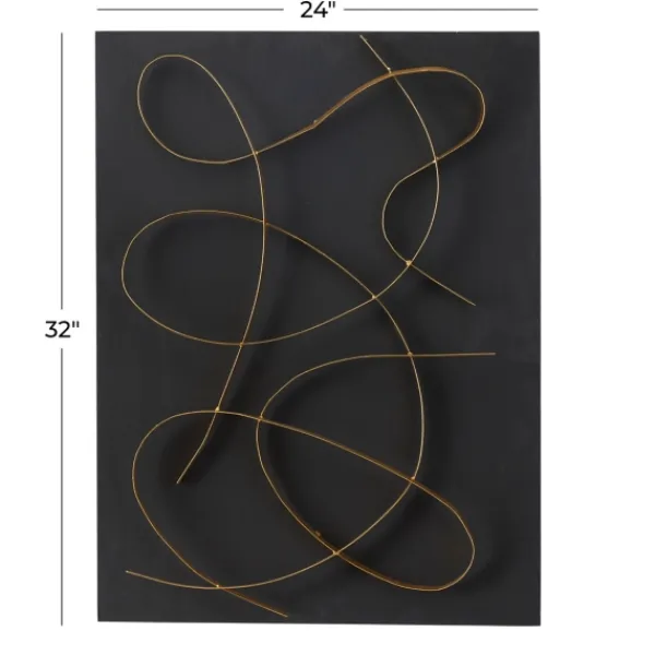 Wall Plaques-Kirkland's Home Black And Gold Abstract Wall Plaque Black/Gold