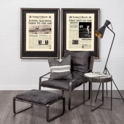Floor Lamps-Kirkland's Home Black And Gold Lined Metal Tripod Floor Lamp Black/Gold