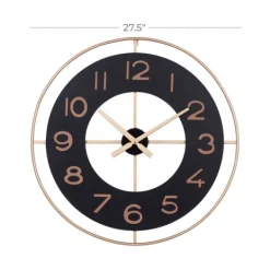 Clocks-Kirkland's Home Black And Gold Open Frame Axis Clock