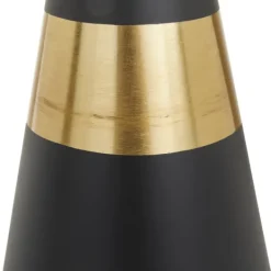 Vases-Kirkland's Home Black And Gold Reverse Cone Vases, Set Of 2 Black/Gold