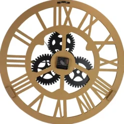 Clocks-Kirkland's Home Black And Gold Roman Numeral Wall Clock