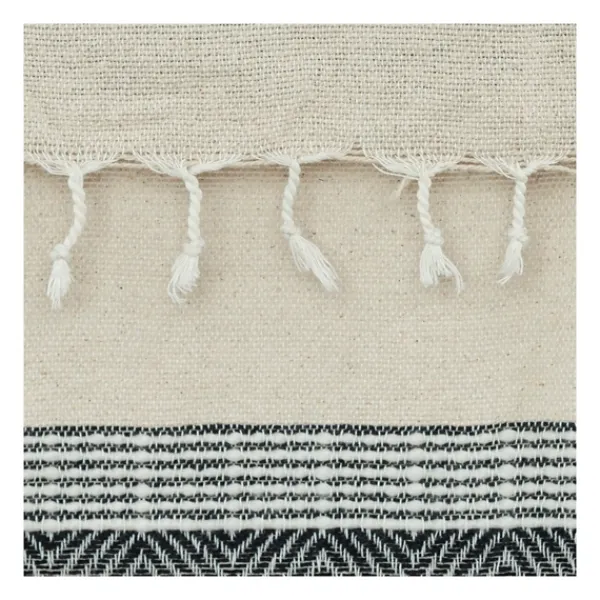 Blankets & Throws-Kirkland's Home Black And Natural Colorblock Chevron Throw Black/Tan