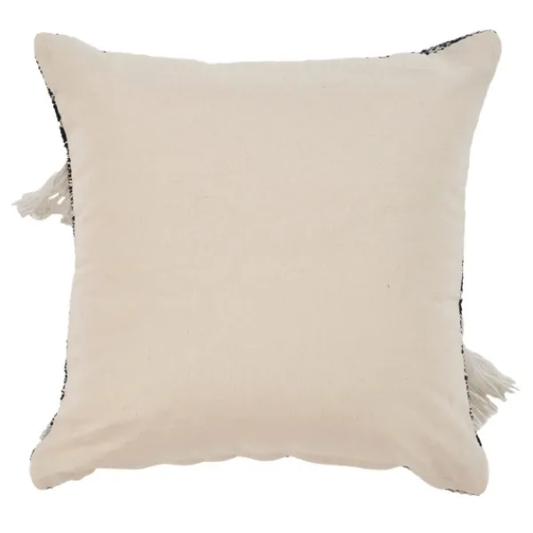 Pillows-Kirkland's Home Black And Natural Mingled Texture Pillow Black/Ivory