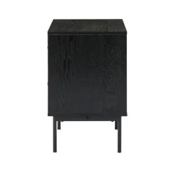 Nightstands-Kirkland's Home Black And Natural Wood 2-Drawer Nightstand