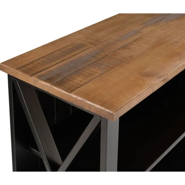 Console Tables-Kirkland's Home Black And Rustic Oak Wood Farmhouse Console Table Black/Brown