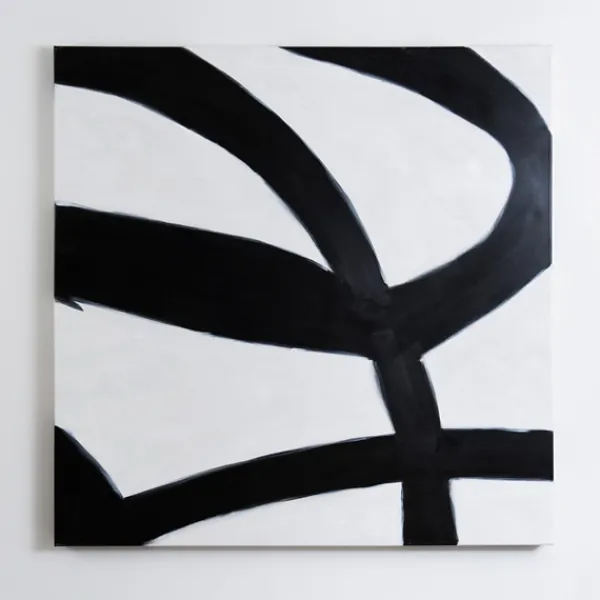 Canvas Art-Kirkland's Home Black And White Abstract Canvas Wall Art White/Black