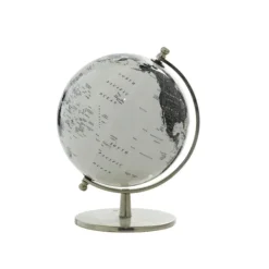 Statues & Figurines-Kirkland's Home Black And White Aluminum Globe Black/White