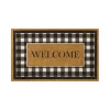 Doormats-Kirkland's Home Black And White Buffalo Check Welcome Doormat Black/White