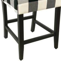 Bar Stools & Counter Height Stools-Kirkland's Home Black And White Buffalo Check Counter Stool Black/White