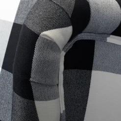 Accent Chairs-Kirkland's Home Black And White Buffalo Check Wingback Recliner Black/White